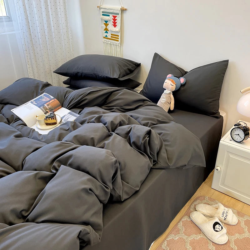 Dark Charcoal Grey Bedding Set