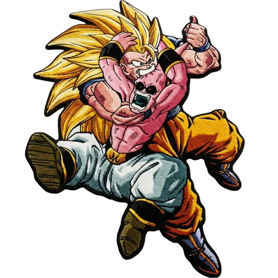 Dragon Ball Z Super Saiyan 3 Goku vs. Kid Buu Rug