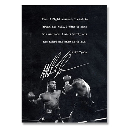 "When I Fight Someone I Want To Break Their Will" Mike 'Kid Dynamite' Tyson Boxing Poster