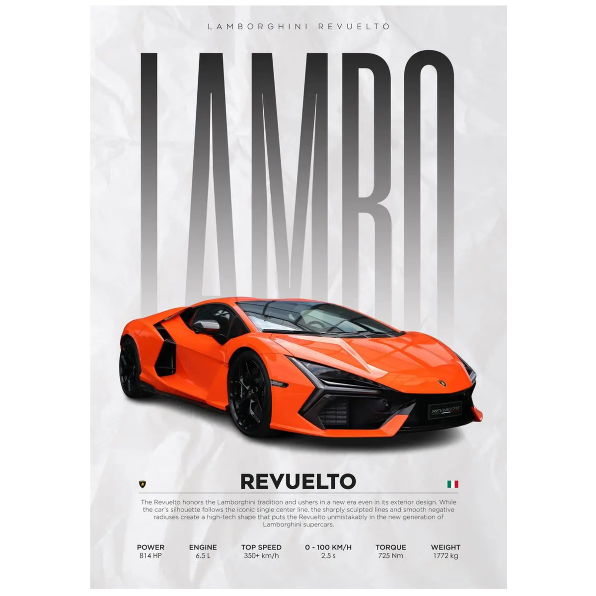Lamborghini Revuelto Supercar Poster