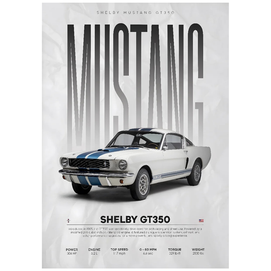 Ford Mustang Shelby GT350 Classic Muscle Car Poster