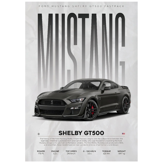 Ford Mustang Shelby GT500 Muscle Car Poster